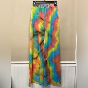 Day & Night Bright Tie Dye Sheer Pants Briefs Liner Boho Hippie Size Small